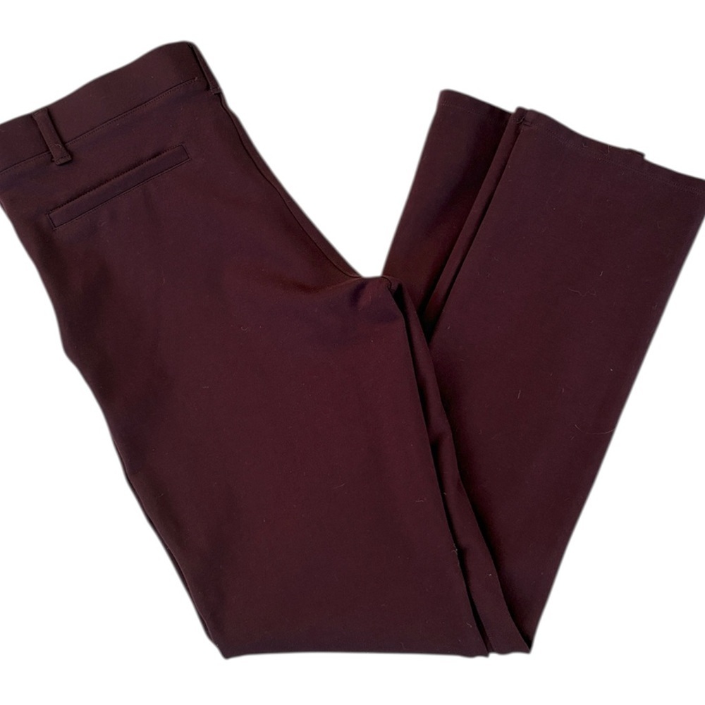 Quince Ultra-Stretch Ponte Straight Leg Pants Burgundy Size Medium - Picture 5 of 12
